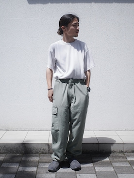 「アイテム（カーゴパンツ）」を使った、Yuki Matoba さん（メンズ・161cm）の夏コーディネート