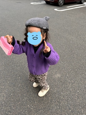 「coca（coca）（コカ）のアイテム（パンツ）」を使った、Huuさん（キッズ・90cm）の冬コーディネート