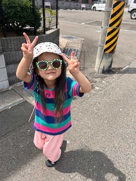「TOMMY（トミー）のアイテム」を使った、Huuさん（キッズ・90cm）の夏コーディネート