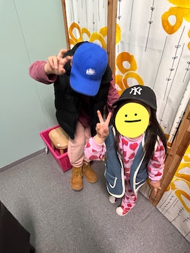 「H&M（エイチ・アンド・エム）のアイテム（スウェットパンツ）」を使った、Huuさん（キッズ・126cm）の冬コーディネート