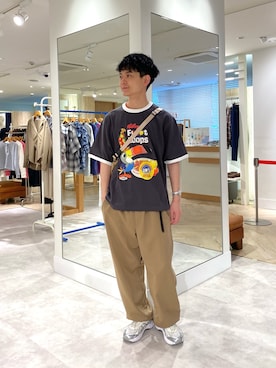 「FRUIT OF THE LOOM（フルーツオブザルーム）のアイテム」を使った、fukagawaさん（メンズ・170cm）の春コーディネート