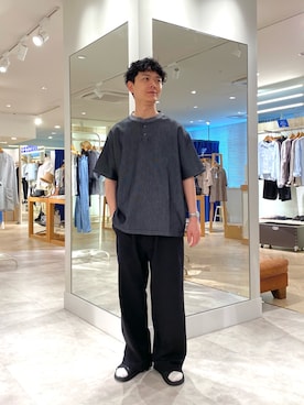 「GLOSTER（グロスター）のアイテム（トップス）」を使った、fukagawaさん（メンズ・170cm）の夏コーディネート