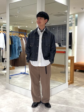 「GLOSTER（グロスター）のアイテム（ジャケット/アウター）」を使った、fukagawaさん（メンズ・170cm）の春コーディネート