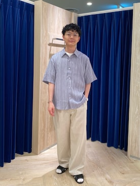 「GLOSTER（グロスター）のアイテム（トップス）」を使った、fukagawaさん（メンズ・170cm）の夏コーディネート