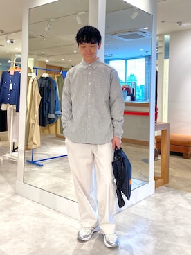 「GLOSTER（グロスター）のアイテム（パンツ）」を使った、fukagawaさん（メンズ・170cm）の冬コーディネート