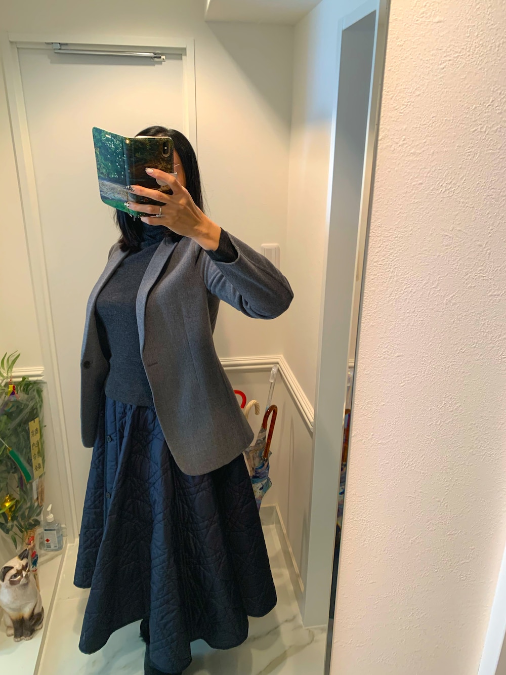 フォクシー ニットパーカー 40スクリプト グレー FOXEYのニット