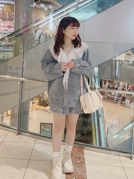 「OLIVE des OLIVE（オリーブデオリーブ）のアイテム（ジャケット/アウター）」を使った、chinamiさん（レディース・152cm）の冬コーディネート