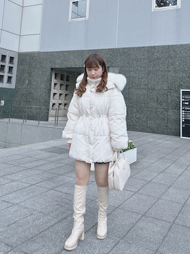 「OLIVE des OLIVE（オリーブデオリーブ）のアイテム（ダウンジャケット/コート）」を使った、chinamiさん（レディース・152cm）の冬コーディネート