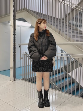「アイテム（ダウンジャケット/コート）」を使った、chinamiさん（レディース・152cm・20代）の秋コーディネート