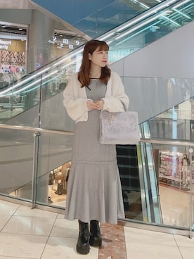 「OLIVE des OLIVE（オリーブデオリーブ）のレースアップショートブーツ（ブーツ）」を使った、chinamiさん（レディース・152cm）の秋コーディネート