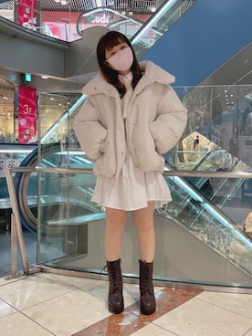 「ブーツコーデ」｜「アイテム（ブルゾン）」を使った、chinamiさん（レディース・152cm）の冬コーディネート