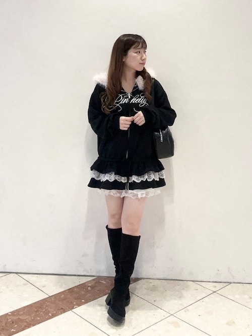 ファー付きティアードパーカー