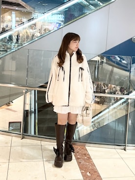 「スカートコーデ」｜「アイテム（ブルゾン）」を使った、chinamiさん（レディース・152cm）の秋コーディネート