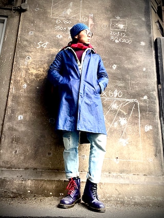 「Traditional Weatherwear(トラディショナルウェザーウェア)のアイテム(ステンカラーコート)」を使った、Anthony.Tさん(メンズ・172cm)の春コーディネート