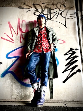 「アイテム（ハンチング/ベレー帽）」を使った、Anthony.Tさん（メンズ・172cm）の冬コーディネート