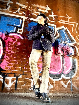 「古着のアイテム（ニット/セーター）」を使った、Anthony.Tさん（メンズ・172cm）の冬コーディネート