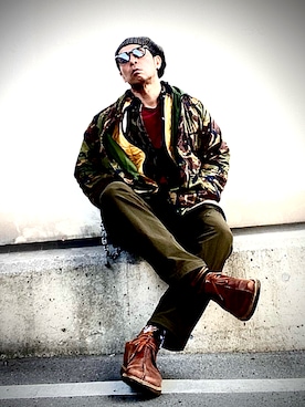 「アイテム（帽子）」を使った、Anthony.Tさん（メンズ・172cm）の春コーディネート