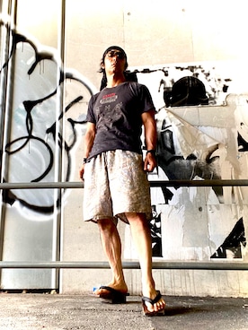 「アイテム（タオル）」を使った、Anthony.Tさん（メンズ・172cm）の夏コーディネート
