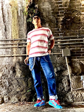 「ニット帽」｜「アイテム（財布/小物）」を使った、Anthony.Tさん（メンズ・172cm）の夏コーディネート