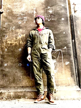 「アイテム（オールインワン・サロペット）」を使った、Anthony.Tさん（メンズ・172cm）の秋コーディネート