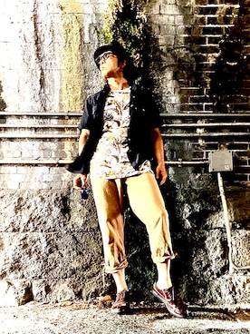 「アイテム（ハンチング/ベレー帽）」を使った、Anthony.Tさん（メンズ・172cm）の夏コーディネート