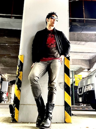 「RED HOT CHILI PEPPERSのアイテム（Tシャツ/カットソー）」を使った、Anthony.Tさん（メンズ・172cm）の春コーディネート