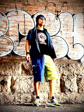 「ニット帽」｜「アイテム（その他）」を使った、Anthony.Tさん（メンズ・172cm）の夏コーディネート