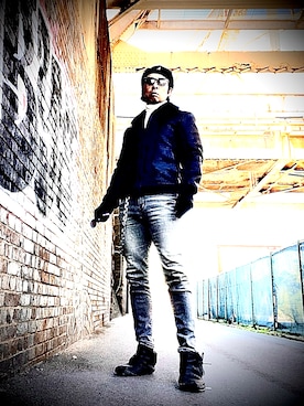 「アイテム（ハンチング/ベレー帽）」を使った、Anthony.Tさん（メンズ・172cm）の冬コーディネート