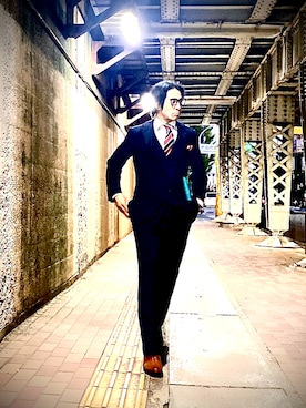 「アイテム（スーツパンツ）」を使った、Anthony.Tさん（メンズ・172cm）の秋コーディネート