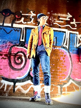 「アイテム（キャスケット）」を使った、Anthony.Tさん（メンズ・172cm）の冬コーディネート