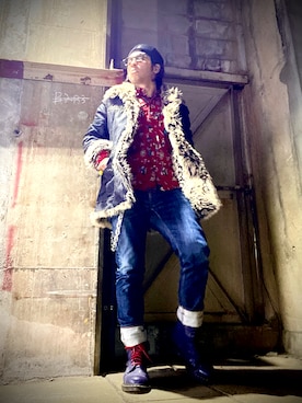 「KANGOL（カンゴール）のアイテム」を使った、Anthony.Tさん（メンズ・172cm）の冬コーディネート