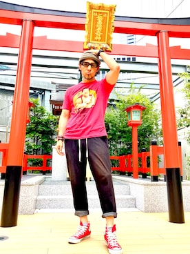 「アイテム（その他、ホワイト系）」を使った、Anthony.Tさん（メンズ・172cm）の秋コーディネート