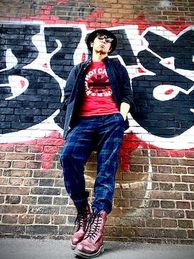 「KANGOL（カンゴール）のアイテム」を使った、Anthony.Tさん（メンズ・172cm）の夏コーディネート