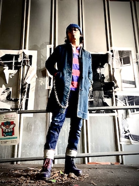 「アイテム（ニットキャップ/ビーニー）」を使った、Anthony.Tさん（メンズ・172cm）の秋コーディネート