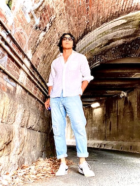 「アイテム（ホワイト系）」を使った、Anthony.Tさん（メンズ・172cm）の秋コーディネート