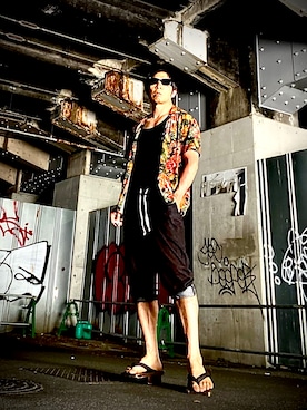 「ZARA（ザラ）のアイテム（シャツ/ブラウス、その他）」を使った、Anthony.Tさん（メンズ・172cm）の夏コーディネート