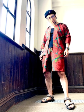 「RAGEBLUE（レイジブルー）のアイテム（サンダル）」を使った、Anthony.Tさん（メンズ・172cm）の夏コーディネート