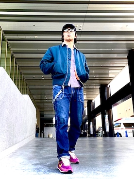 「アイテム（キャップ）」を使った、Anthony.Tさん（メンズ・172cm）の秋コーディネート