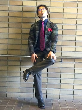「いまどきジャケット写真」｜「アイテム（フォーマルスーツ/小物）」を使った、Anthony.Tさん（メンズ・172cm）の春コーディネート