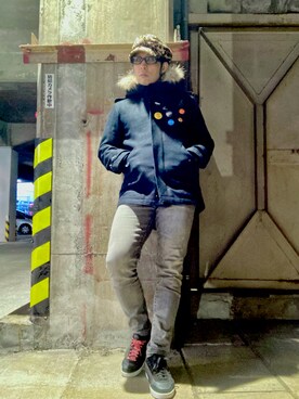 「アイテム（ハンチング/ベレー帽、その他）」を使った、Anthony.Tさん（メンズ・172cm）の秋コーディネート