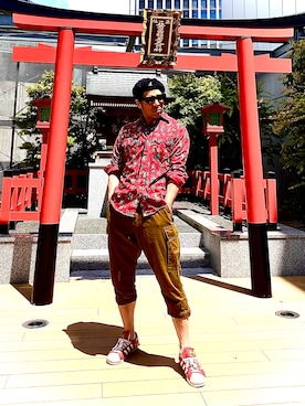 「アイテム（帽子）」を使った、Anthony.Tさん（メンズ・172cm）の春コーディネート