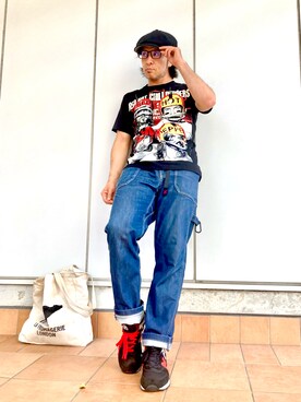 「ハンチング」｜「アイテム（キャスケット）」を使った、Anthony.Tさん（メンズ・172cm）の秋コーディネート