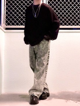 「アイテム（デニムパンツ、ベージュ系）」を使った、ふう。さん（メンズ・167cm）の秋コーディネート