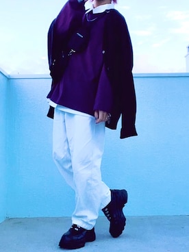 「ADRER（アドラー）の【ADRER】surgical stainless necklace / サージカルステンレスネックレス（ネックレス）」を使った、ふう。さん（メンズ・168cm）の冬コーディネート