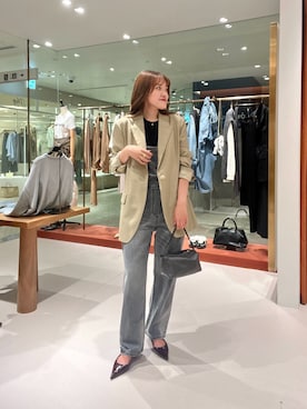 「Whim Gazette（ウィムガゼット）のコットンヘンプデニムオールインワン（つなぎ/オールインワン）」を使った、namikiさん（レディース・165cm）の秋コーディネート