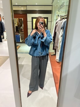 「スラックスパンツ」｜namikiさん（レディース・165cm）の秋コーディネート