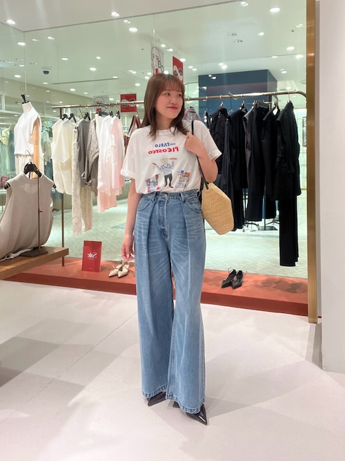 デニムタックパンツ