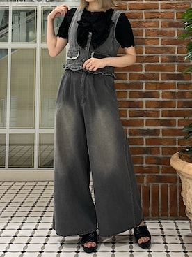 「axes femme（アクシーズファム）のアイテム（Tシャツ/カットソー）」を使った、もあさん（レディース・162cm）の夏コーディネート