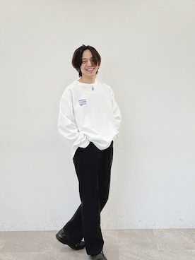 「白Tシャツ」｜shinossyさん（メンズ・171cm）の冬コーディネート