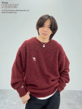 「PEANUTS（ピーナッツ）のアイテム」を使った、shinossyさん（メンズ・172cm）の冬コーディネート